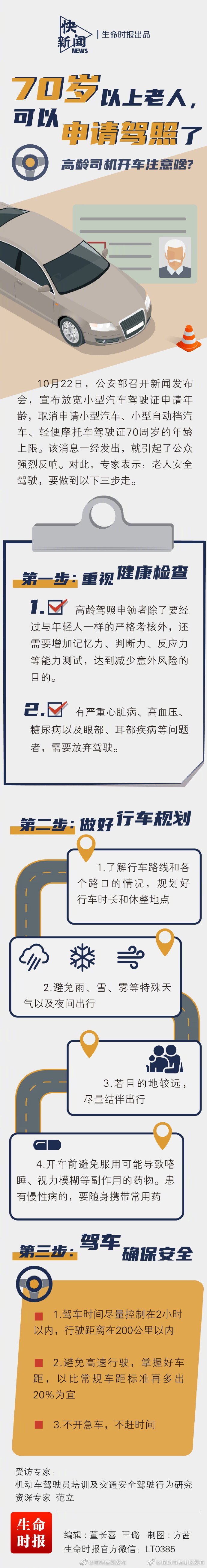 70岁以上老人能考驾照了！“老”司机做好3步才安全