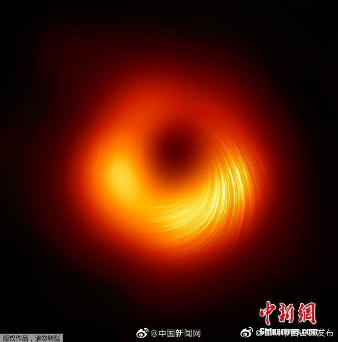 黑洞新照片 天文学家首次利用偏振观测黑洞边缘