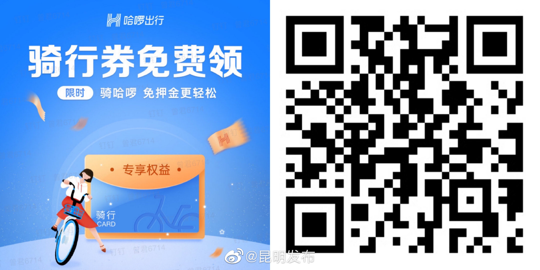 昆明发布踏春福利再升级！昆明人专属哈啰出行骑行券来啦！