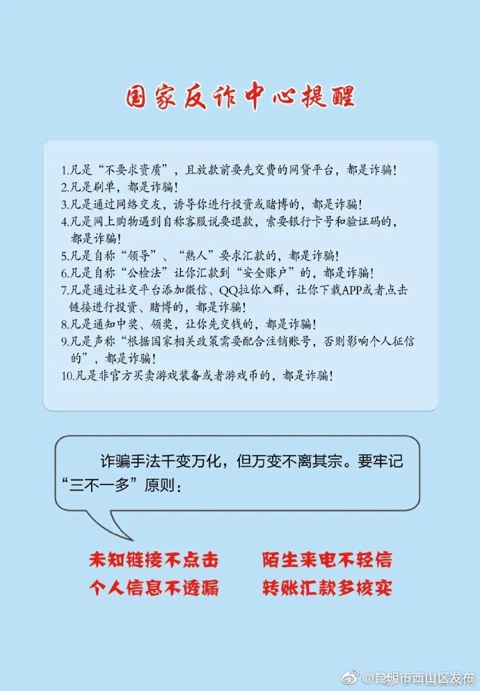 “昆明市西山区发布”微博