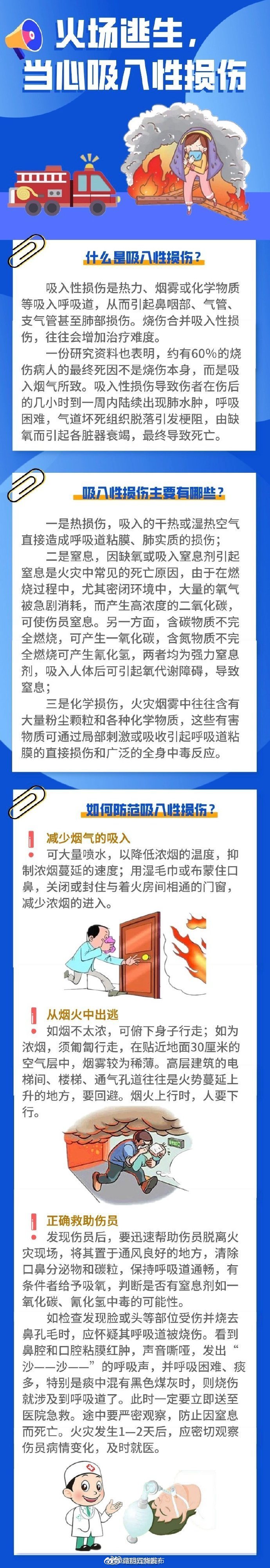 火场逃生，当心吸入性损伤