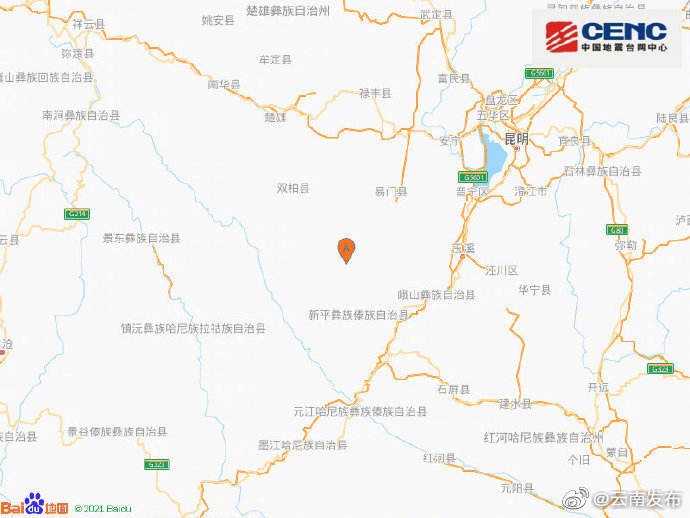 楚雄双柏发生5.1级地震