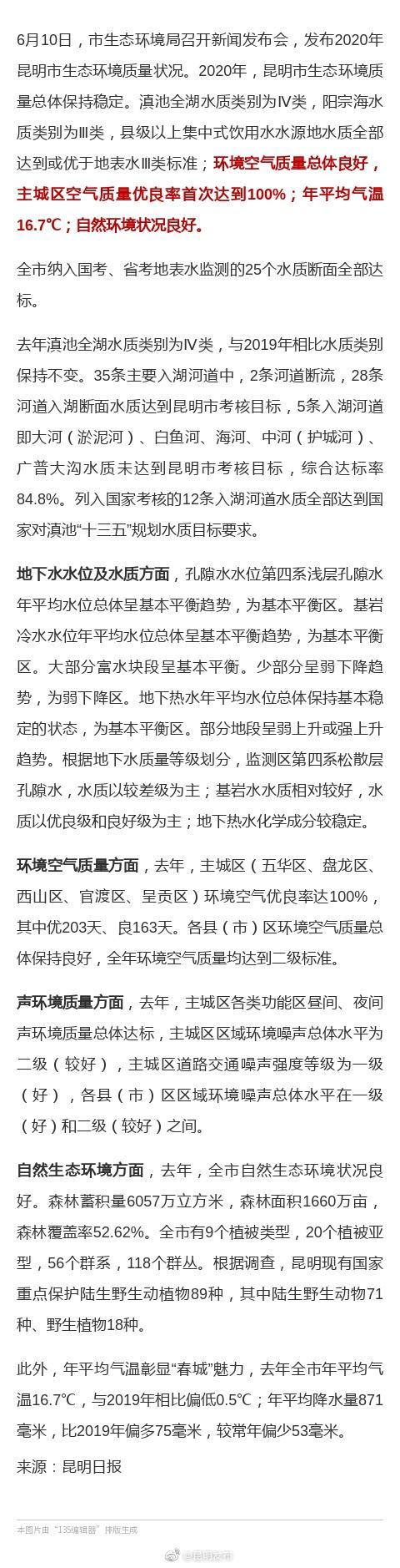 “昆明发布”微博