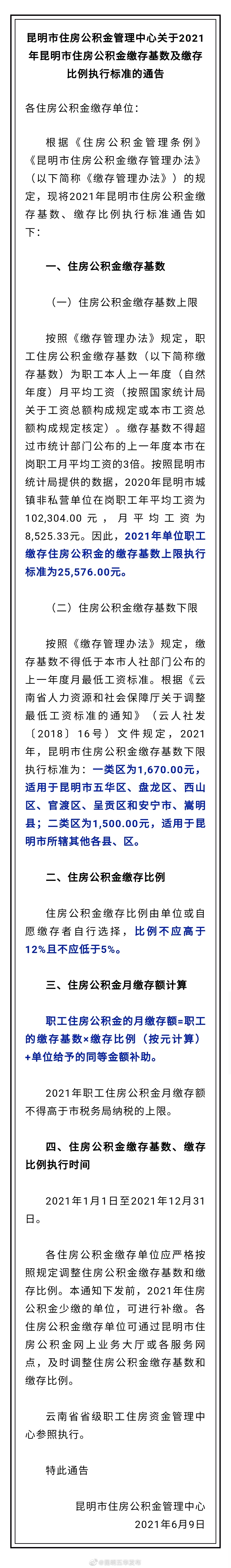 昆明人，最新通告！事关你的住房公积金！