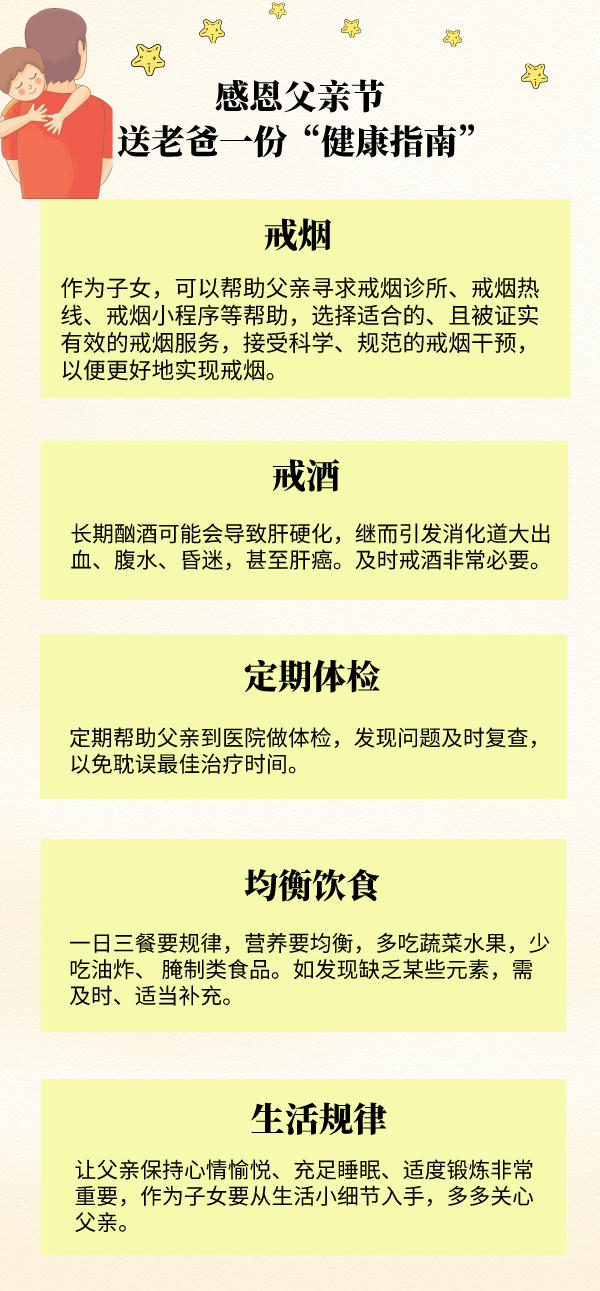 父亲节:关爱中老年男性身体健康 10个生活小建议请收好