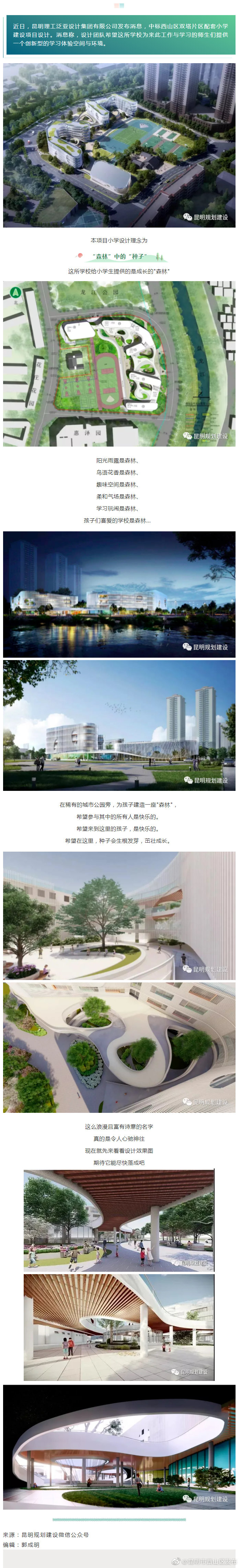 设计师说，西山区双塔片区配套学校 是“森林”中的“种子”