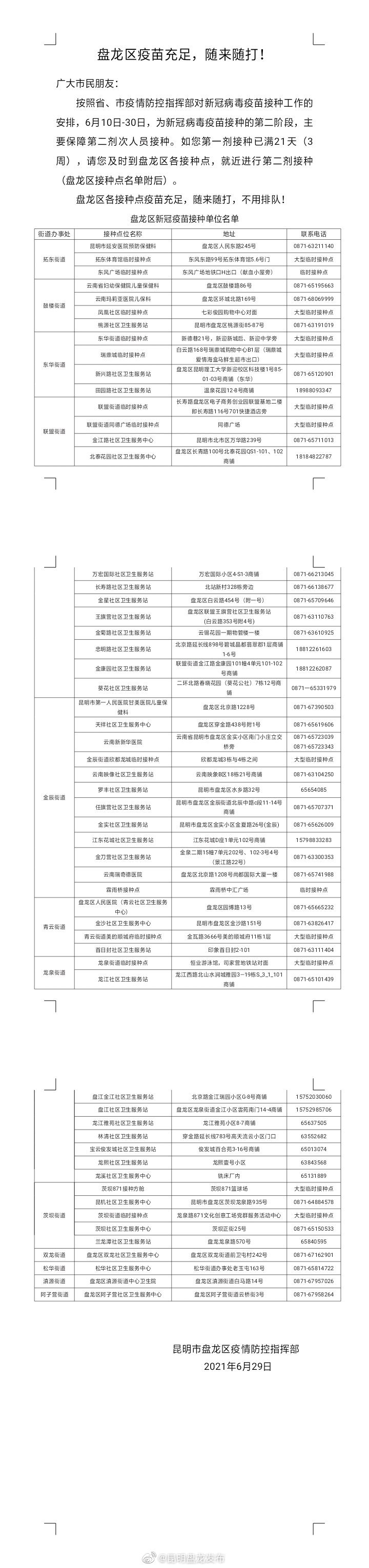 “昆明盘龙发布”微博