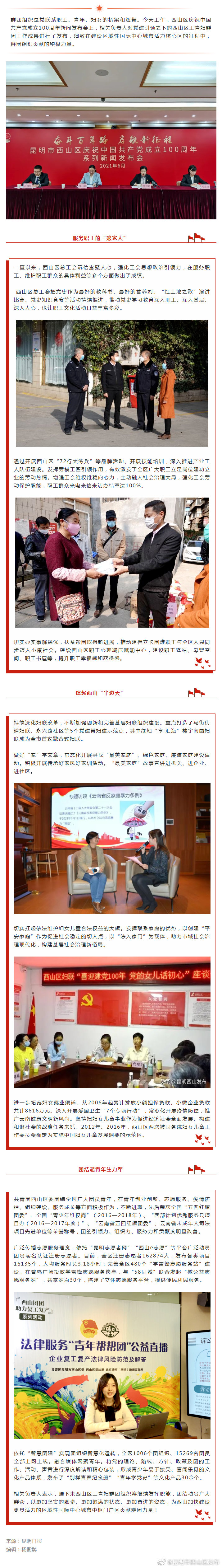 党建带群建 西山区群团建设成效显著