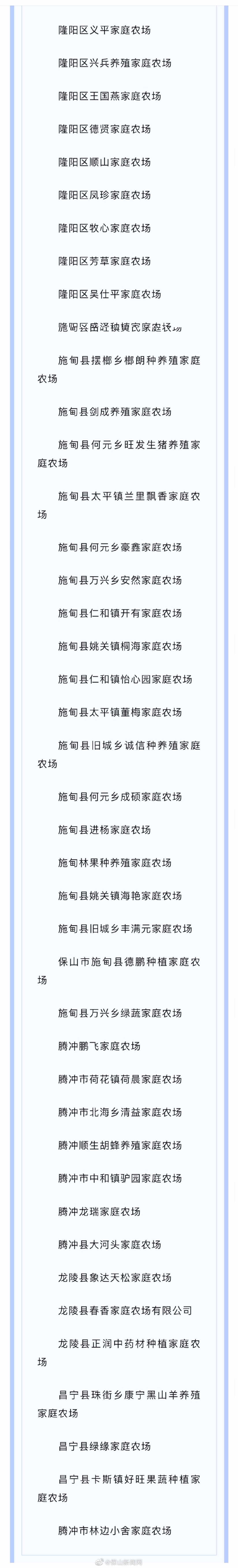 保山市52家！188个省级示范家庭农场名单公布！