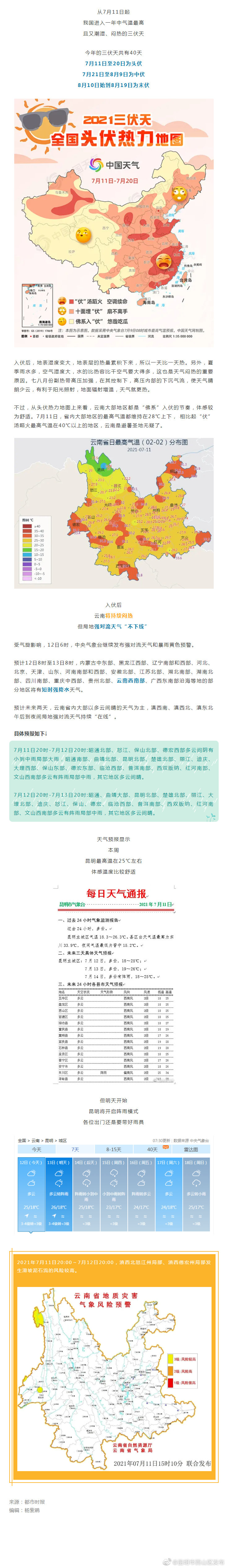 “佛系”入伏!云南持续闷热,局地强对流“不下线”!昆明明起→