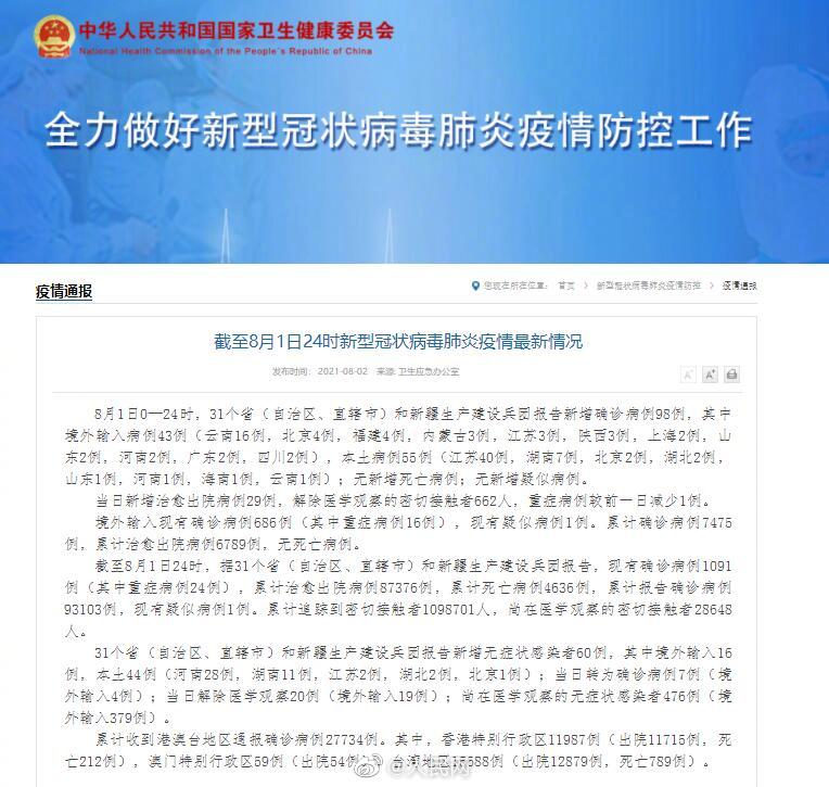 31省区市新增本土确诊55例