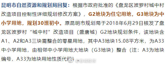 昆明俊发盛唐城G2地块规划的中小学是否建设？官方答复