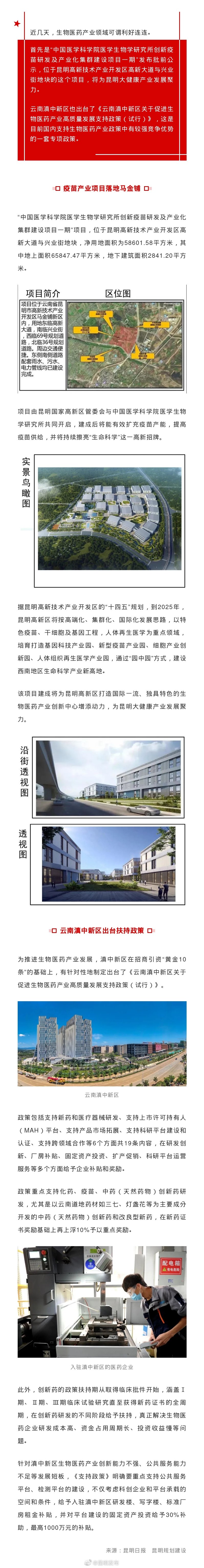 事关昆明市、滇中新区！生物医药产业利好连连