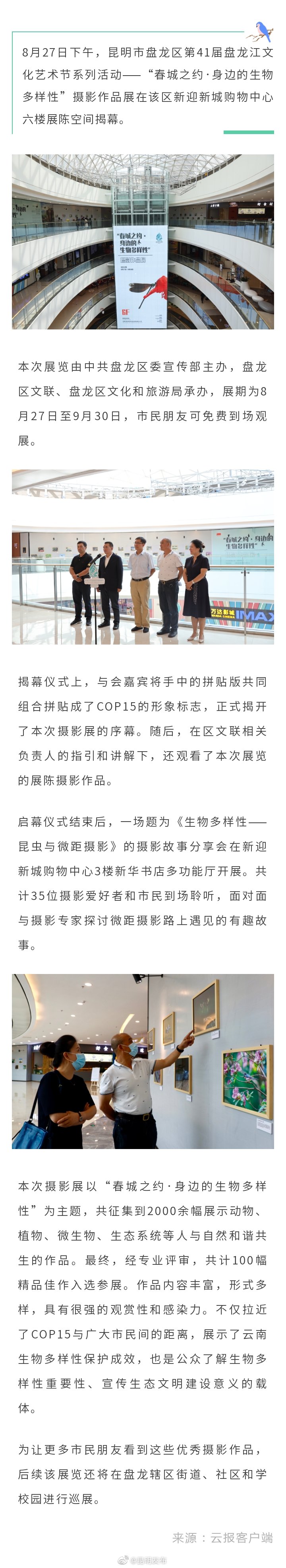 捕捉自然之美！ 盘龙区“春城之约·身边的生物多样性”摄影展开幕
