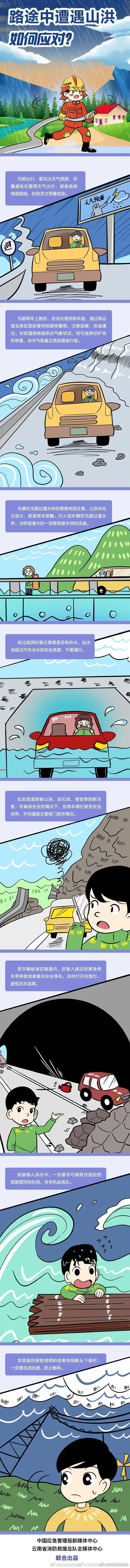 路途中遭遇山洪如何应对？
