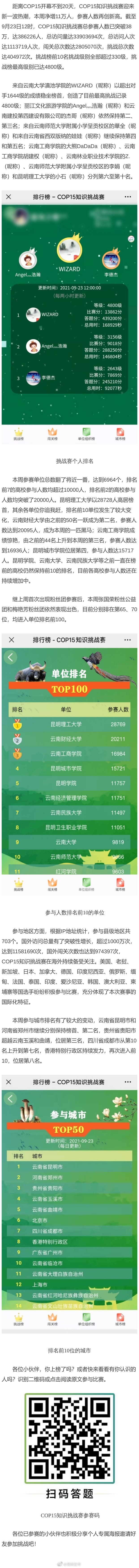 新增11万 COP15知识挑战赛参赛人数创新高