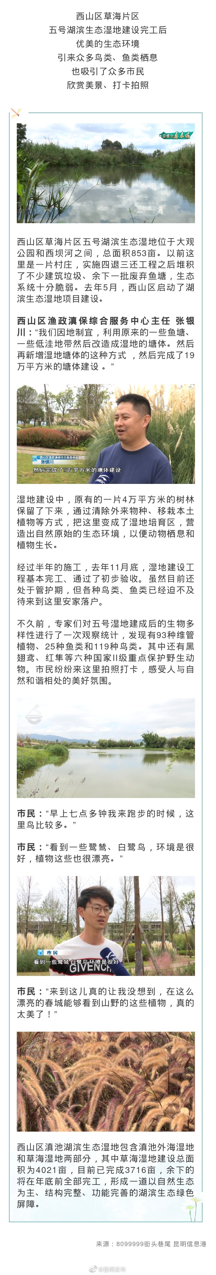 西山区又新增一湿地公园