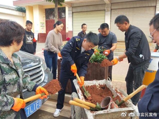  大营街道种植花卉美化街道环境