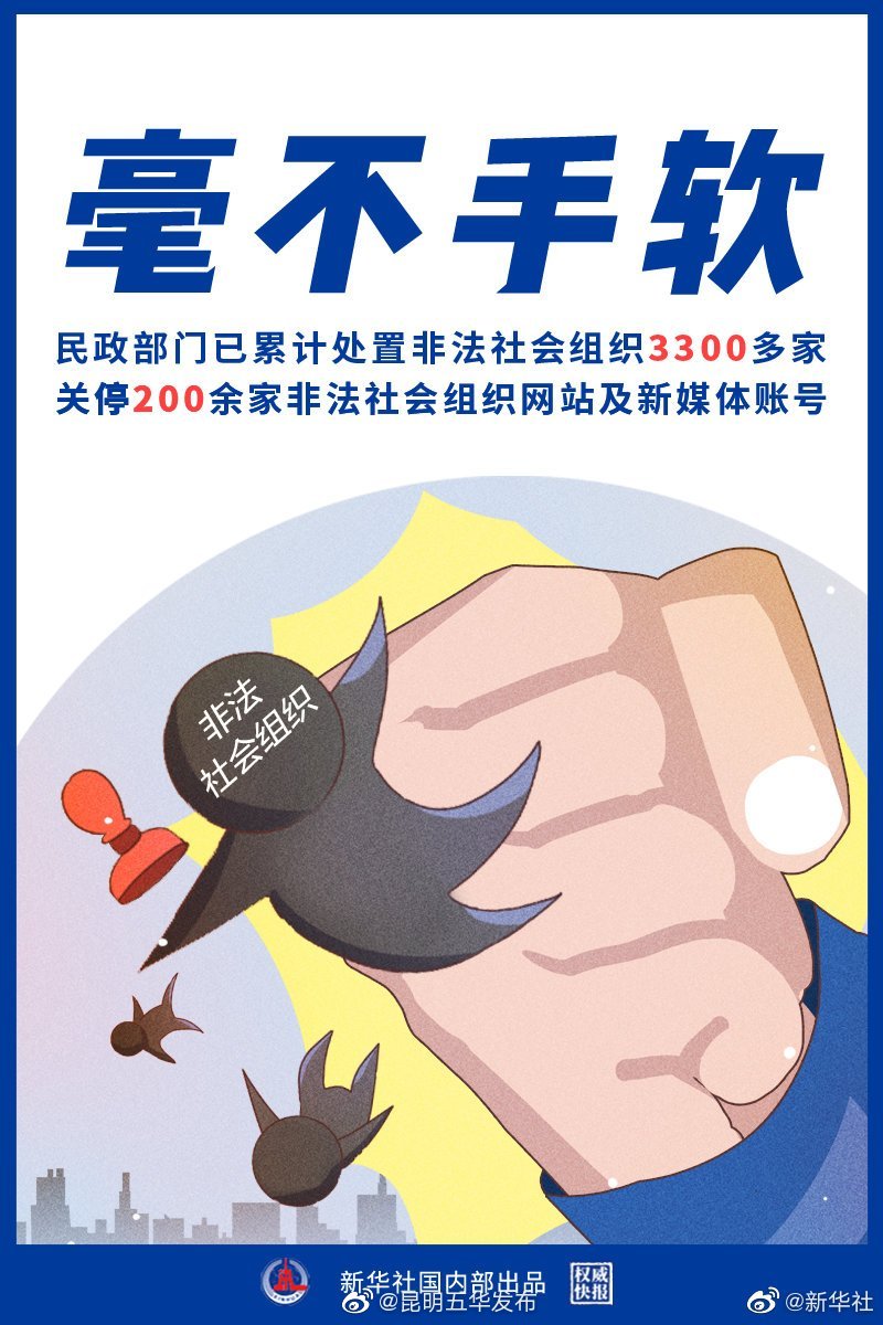 权威快报丨毫不手软！民政部门已累计处置非法社会组织3300多家