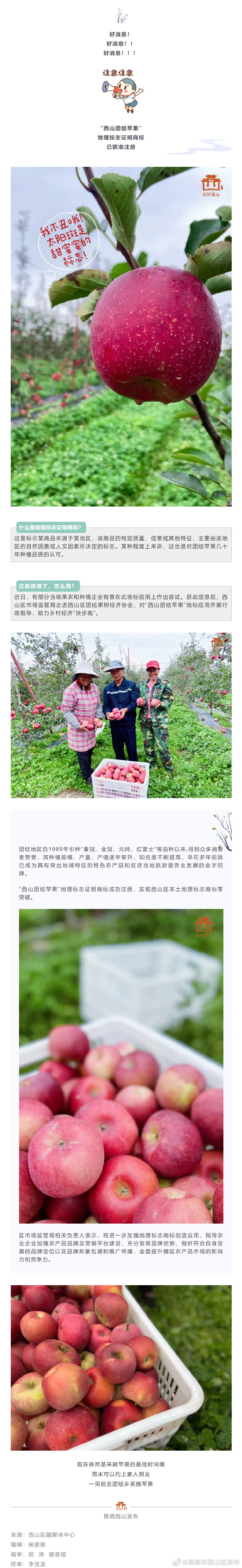 再添新身份！“西山团结苹果”成功注册地理标志证明商标