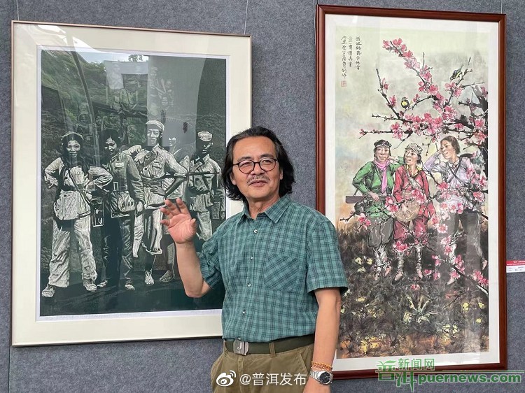 普洱版画作品《进山的民族工作队》入选第七届全国画院美术作品展览