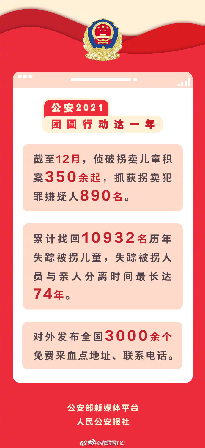 公安部：团圆行动已找回10932名失踪被拐儿童