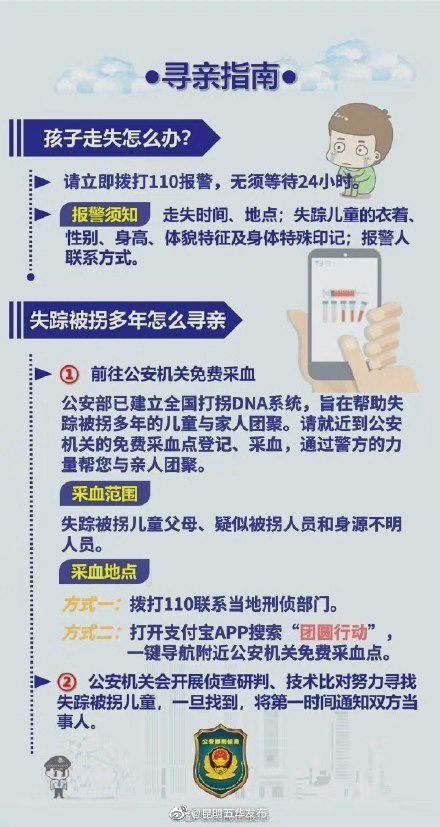 周知！公安机关提供免费采血帮助寻亲