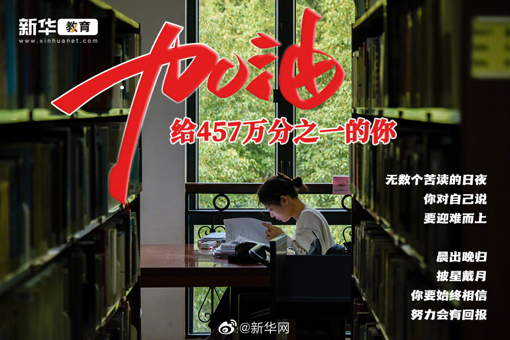 加油！给457万分之一的你
