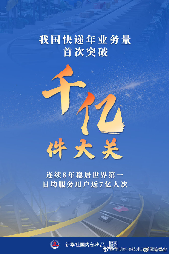 权威快报｜我国快递年业务量首次突破千亿件大关