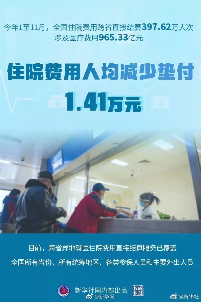 好消息！跨省异地就医住院费用直接结算已覆盖全国