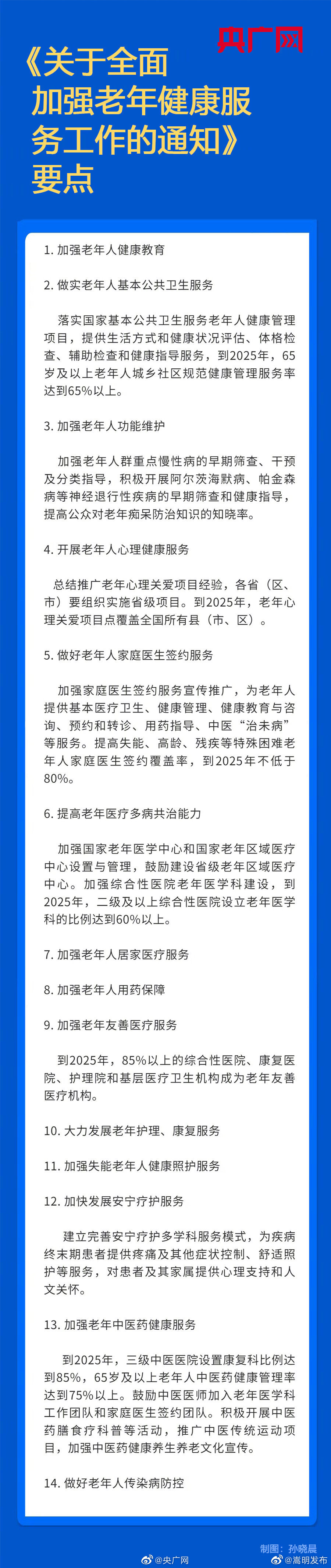 一图速览 | 全面加强老年健康服务工作