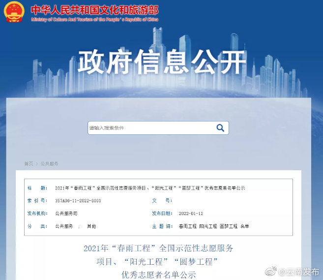 全国示范性志愿服务项目、优秀志愿者名单公示！云南拟入选的有️→