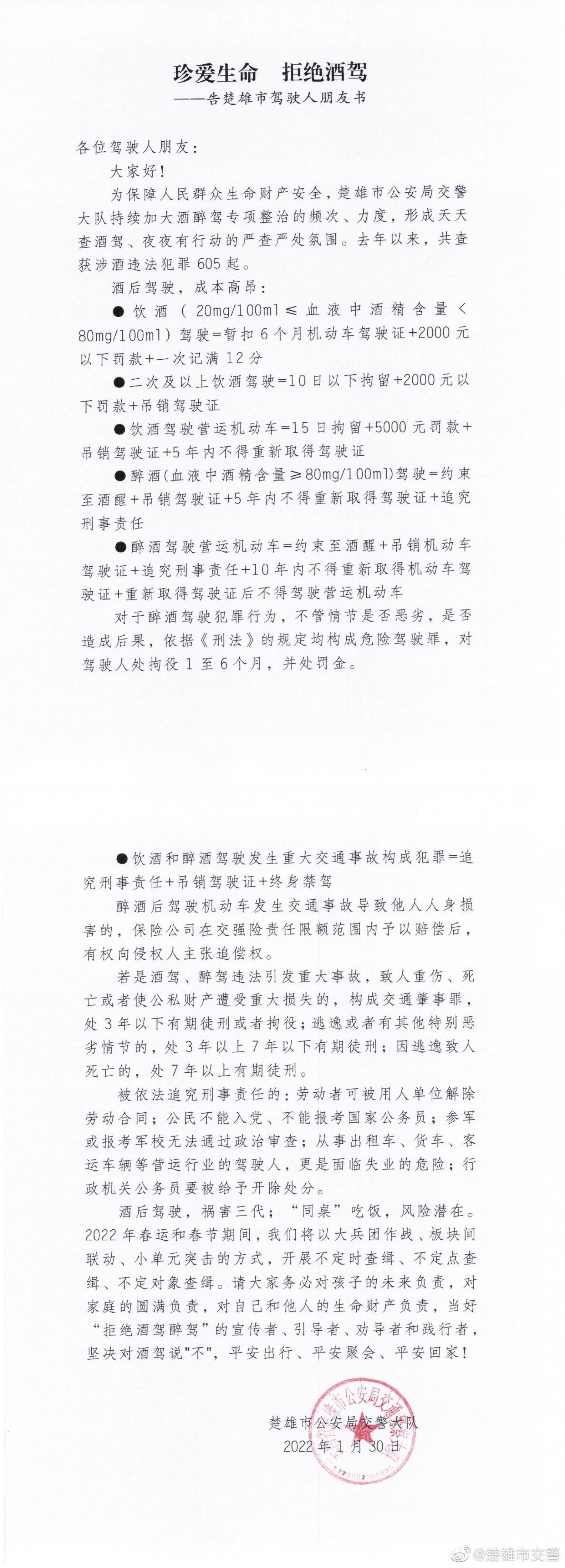 楚雄市交警微博