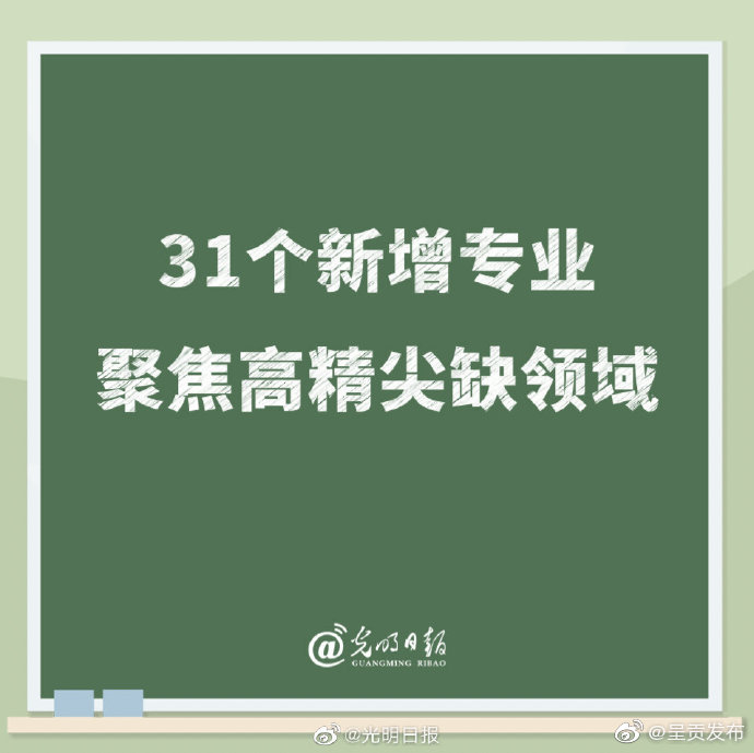 31个新增专业聚焦高精尖缺领域