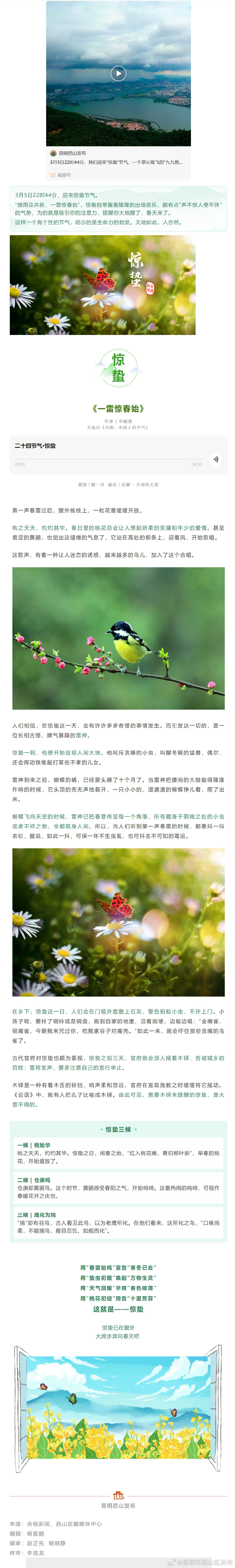 惊蛰：一声春雷惊万物，风动情长迎春归