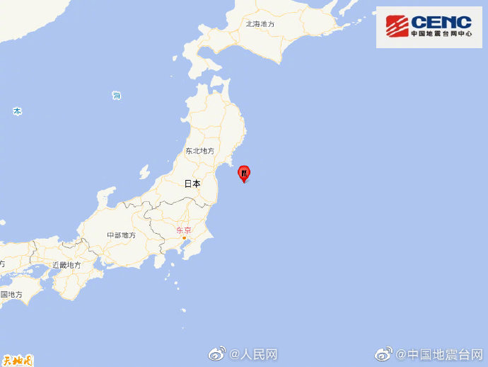 日本本州东岸近海6.0级地震