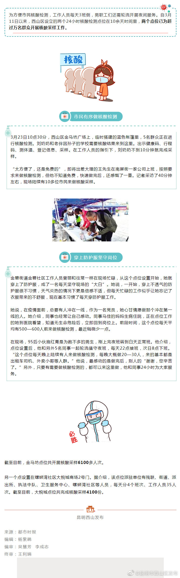 点赞！西山区24小时检测点完成过万份核酸采样