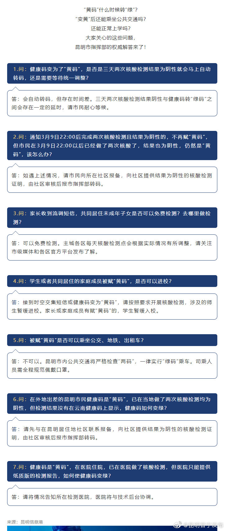 已两次核酸检测，皆为阴性，码仍黄着，怎么办？ 更多赋“黄码”问题权威解答来了！