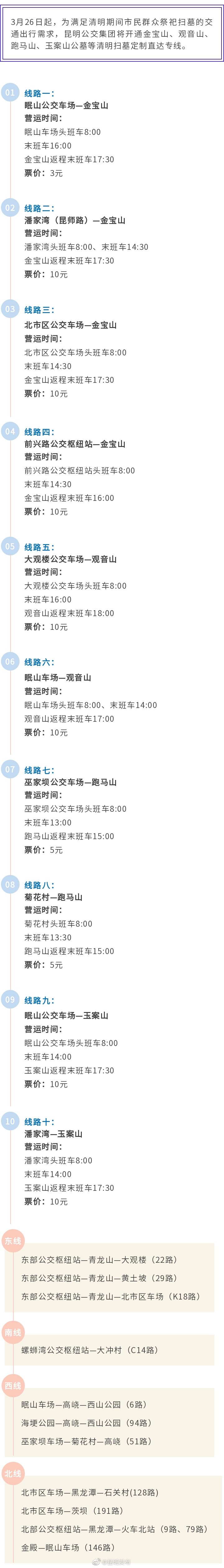昆明公交集团将开通清明扫墓专线