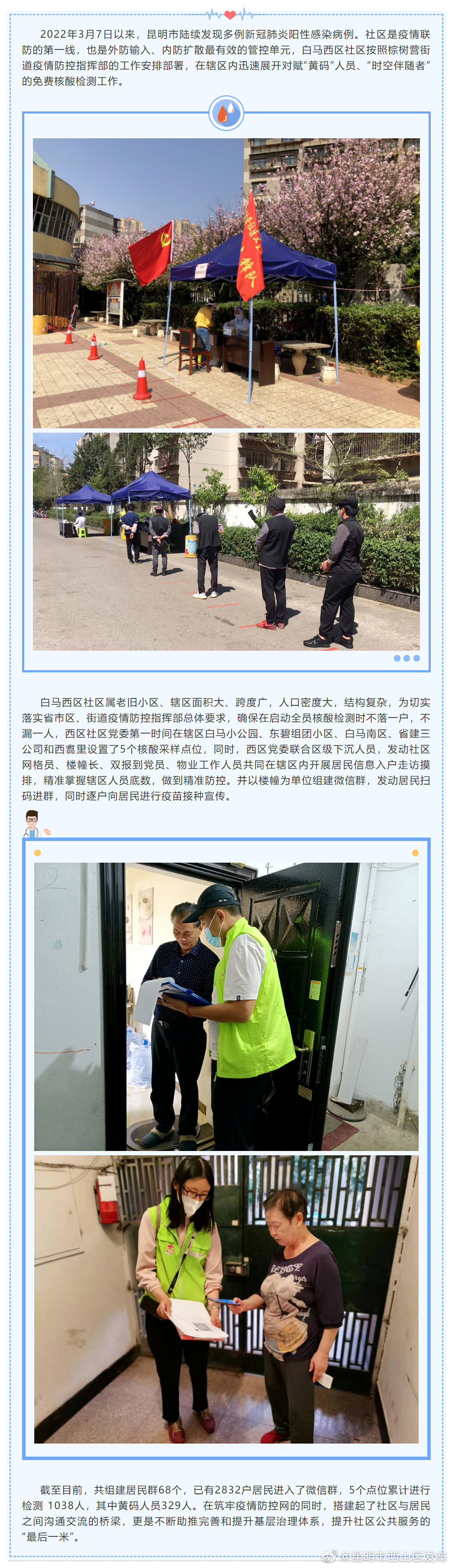 白马西区社区：防疫一线显担当 织密疫情防控“安全网”