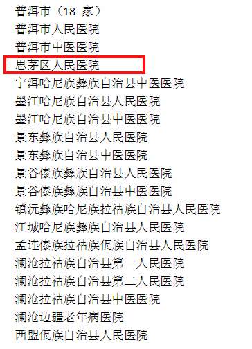 思茅区人民医院