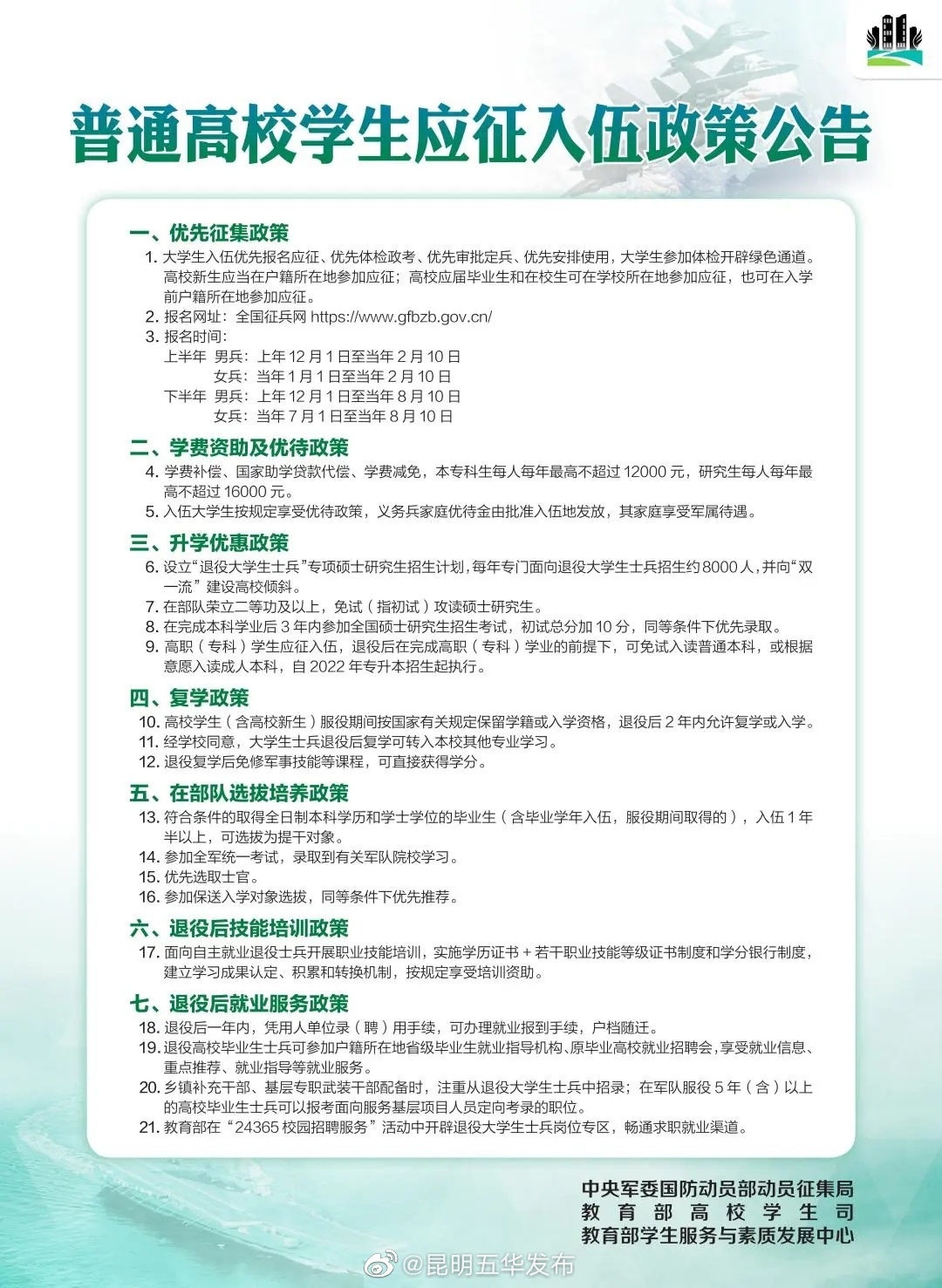 每年最高16000元，参军入伍学费补偿（减免）标准上调！