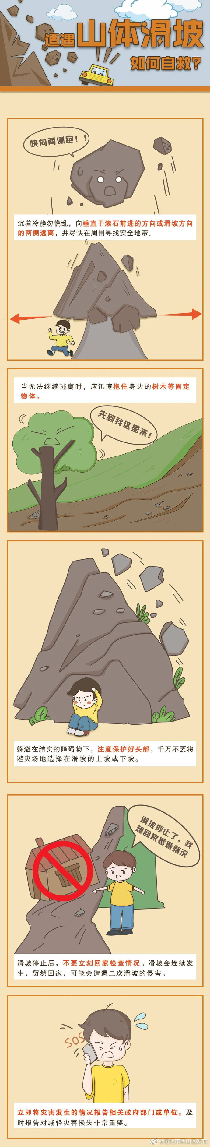 遭遇山体滑坡，如何自救？