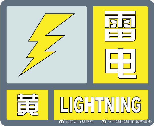 五华区气象台2022年7月20日15时43分发布雷电黄色预警信号