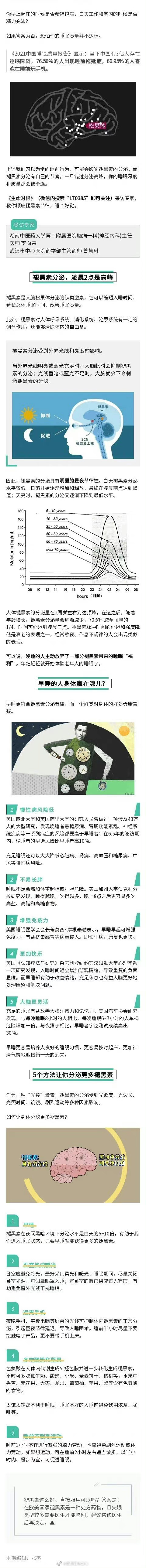 褪黑素分泌凌晨2点是高峰