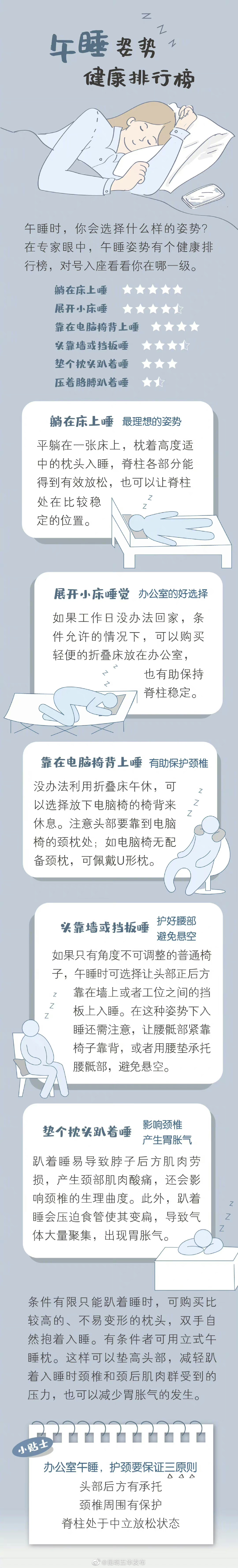 午睡越睡越累可能是姿势不对