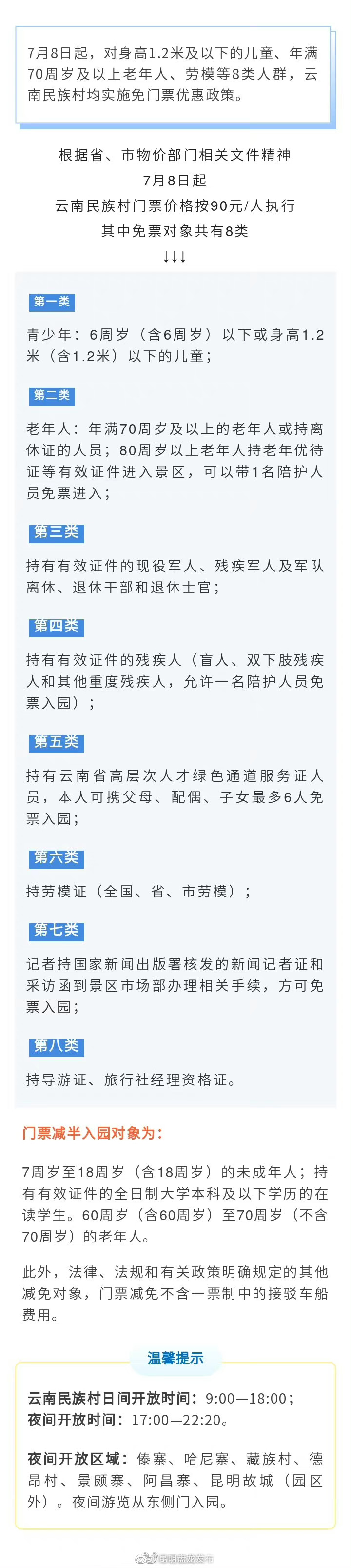 今天起，这八类人群游云南民族村免门票！