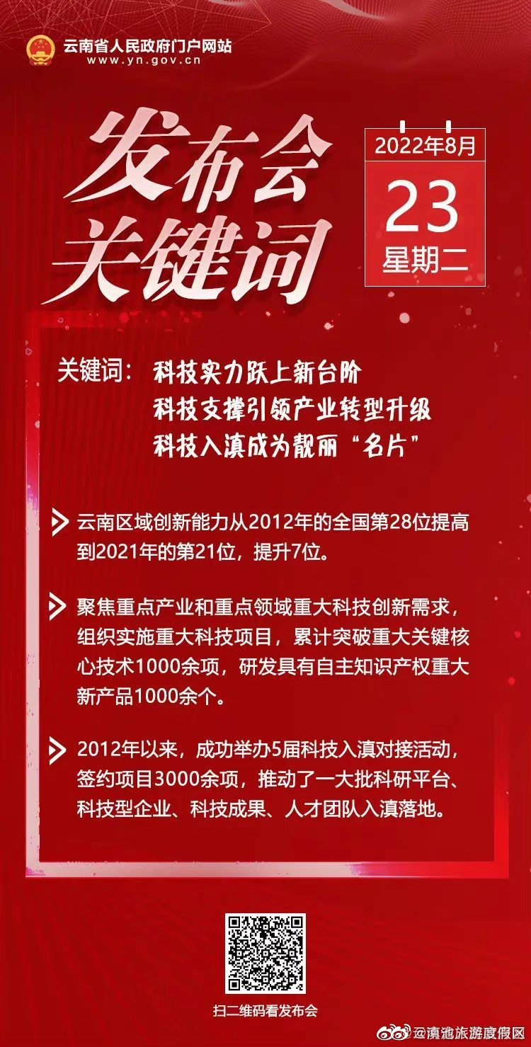 新闻发布会丨创新不止步！看云南“科技这十年”！