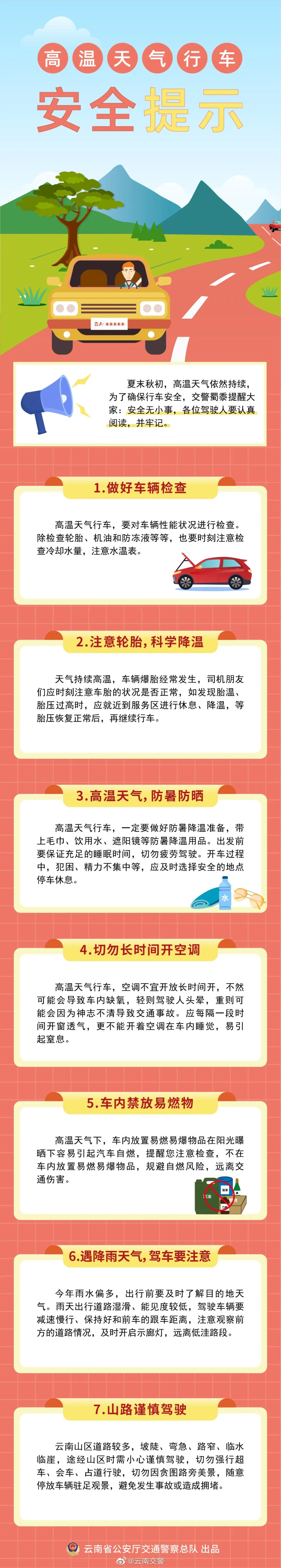 高温天气行车安全提示