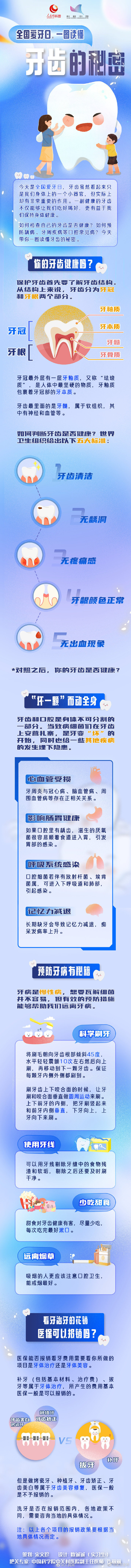 全国爱牙日，一图读懂牙齿的秘密